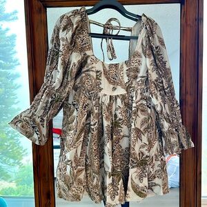 Paisley print baby doll dress